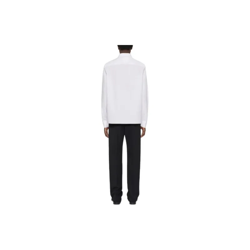 Givenchy Logo Engraved Metal Clip Poplin Shirt-3