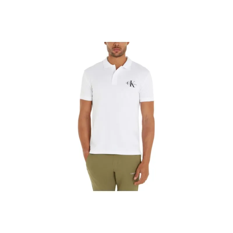 Calvin Klein Logo embroidered Piqué Polo Shirt-1