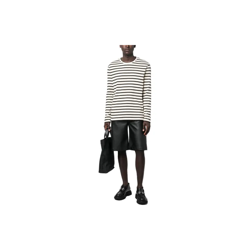JIL SANDER + Striped Crewneck Sweatshirt-1