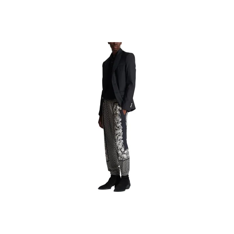 BALMAIN Mini Monogram Paisley Print Trousers-3