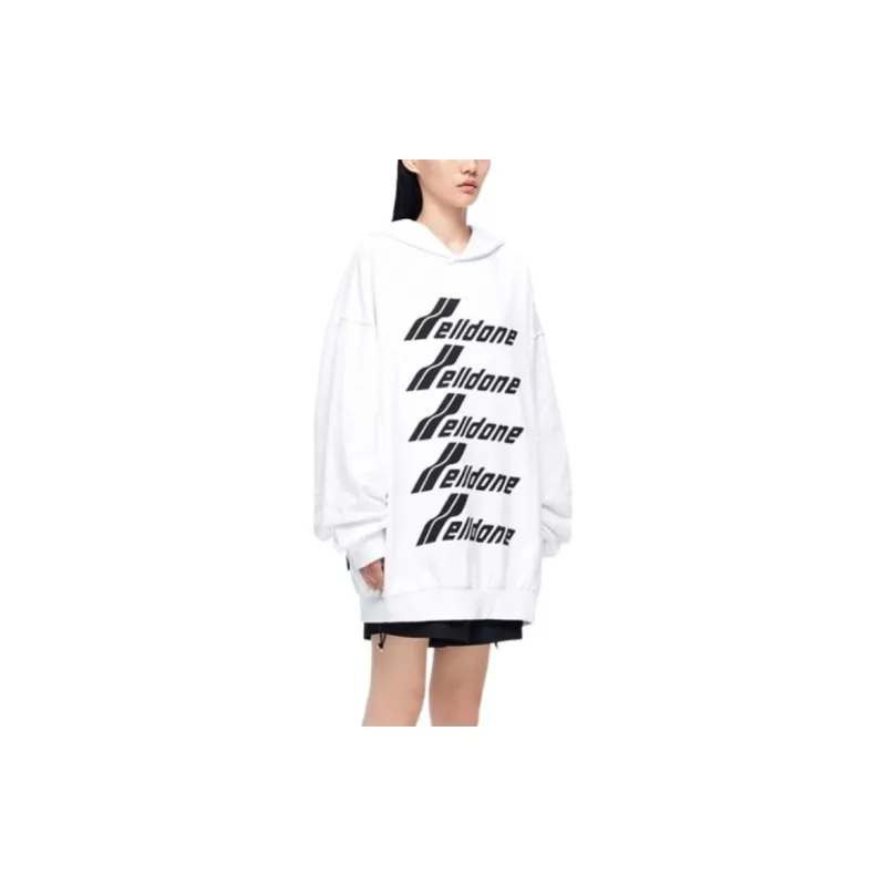 WE11DONE Multiple Front Logo Cotton Hoodie-3