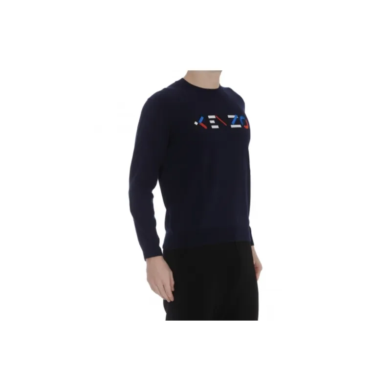 KENZO Letter Logo SS21 Sweater Men's Dark Blue-4