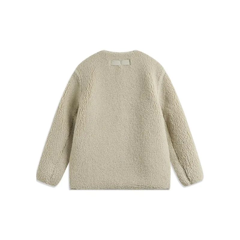 LiNing Crew Neck Single Breasted Thermal Long Sleeved Knitwear Men's Limewash Gray-1