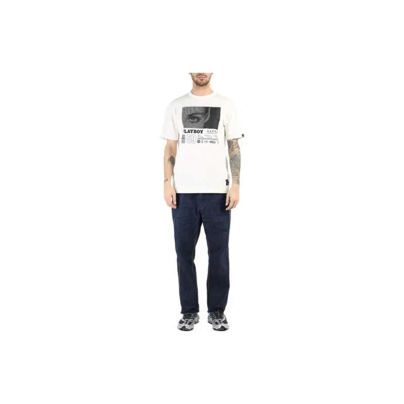 Alpha Industries x Playboy SS22 Crew Neck Fitted Straight Short-Sleeved T-Shirt Unisex-2