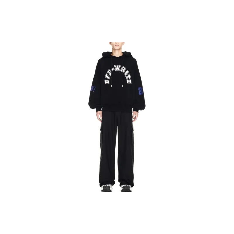 OFF WHITE Logo Printed Drawstring Hoodie-1