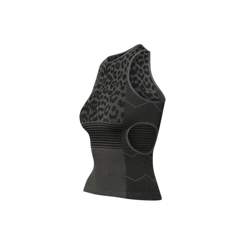 GANNI Cut Out Detailed Leopard Jacquard Tank Top-2