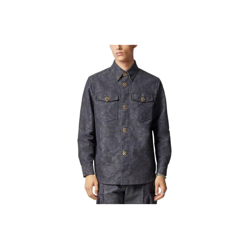 VERSACE Barocco Jacquard Buttoned Shirt Jacket-3