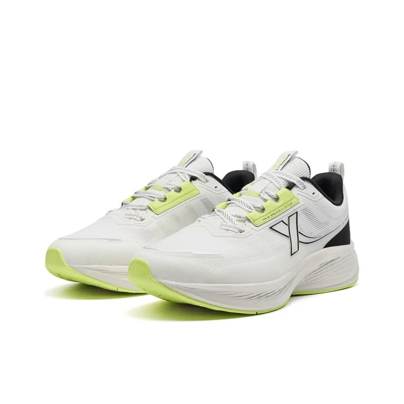 XTEP Anti Slip Wear Resistant Low Top Casual Running Shoes Men's White Green-1