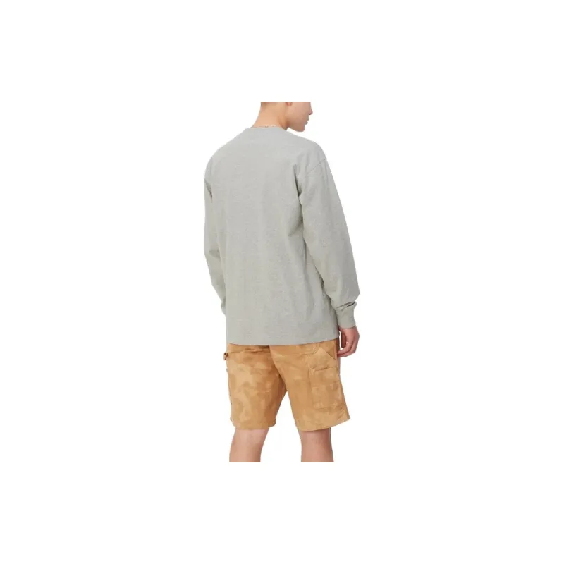 Carhartt WIP American Script Long Sleeve T Shirt T Shirt Men's Gray-4