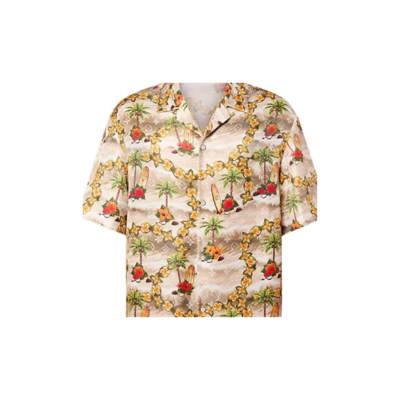 LOUIS VUITTON Monogram Short Sleeved Silk Shirt-5