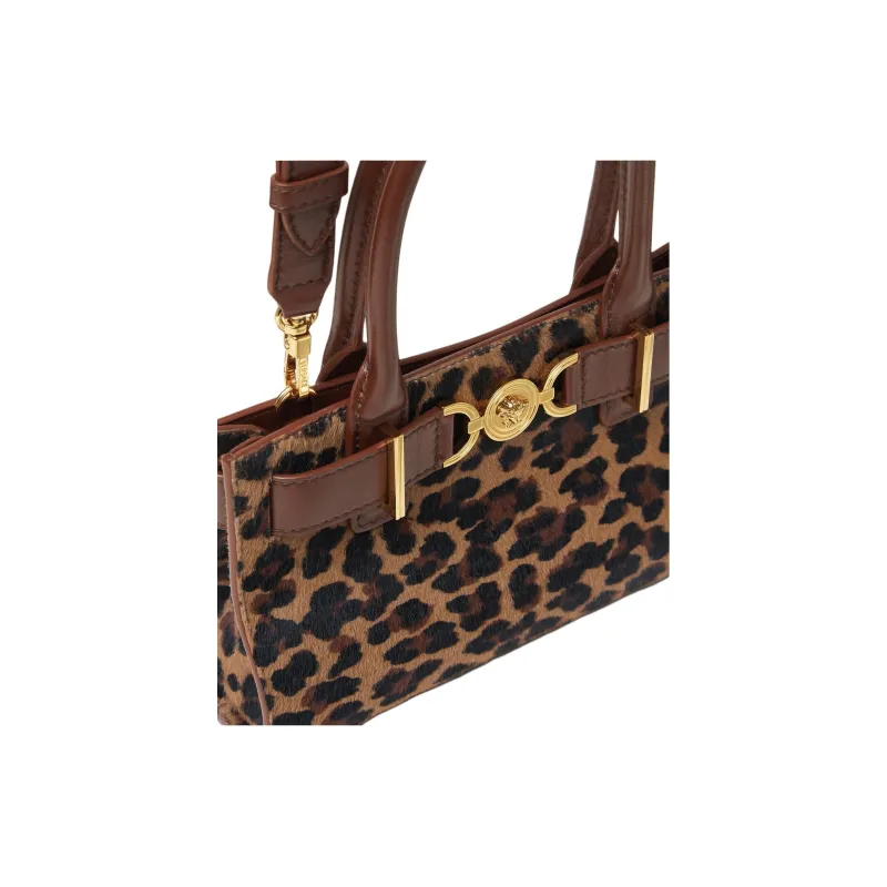 VERSACE Medusa '95 Calf Hair Leather One Shoulder Handbags Women's Leopard Print-3