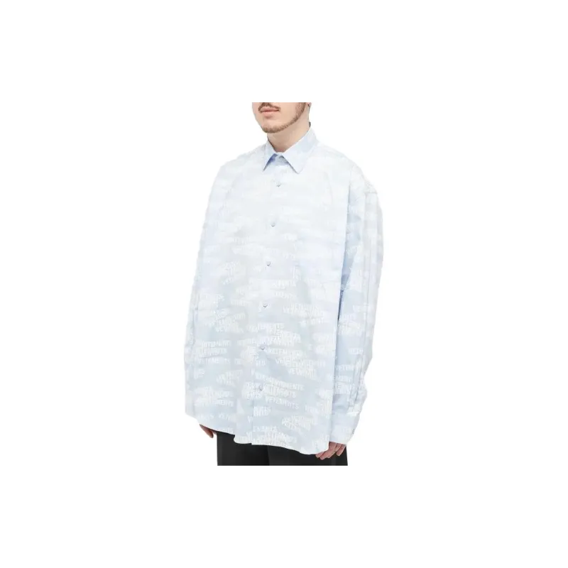 Vetements Shirts Men Light Blue-3