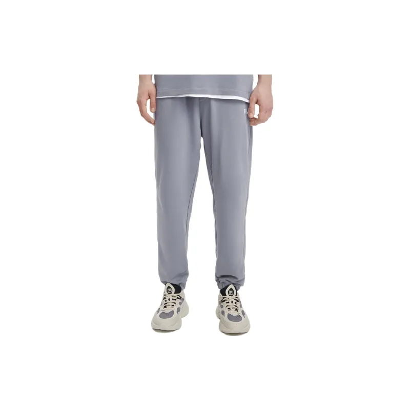 FILA Valentine's Day Collection Knitted Sweatpants Men Cyan Brick Gray-3