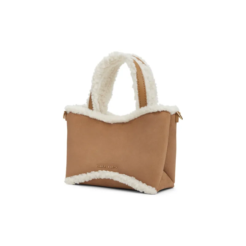 CHARLES&KEITH PU, Textile Mixture Shoulder Bag Trumpets Women's Composite Color Multi-1
