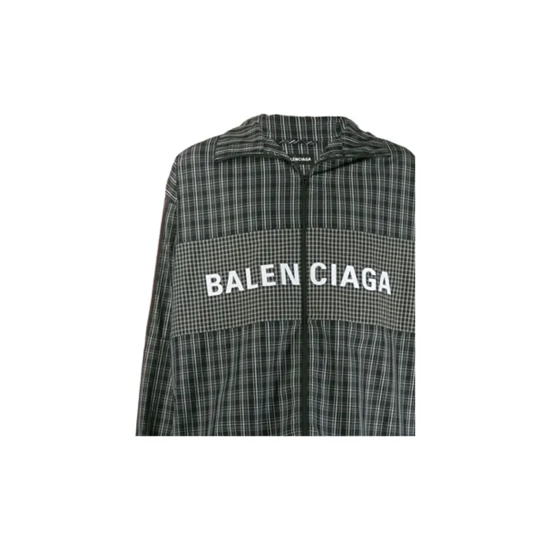 Balenciaga Checkered Nylon Track Suit Jacket-4