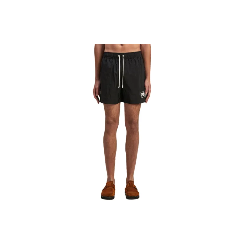 PALM ANGELS Monogram Patch Drawstring Swimming Shorts-2