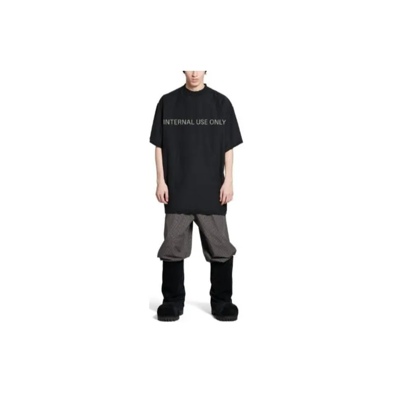Balenciaga FW24 ‘Internal Use Only’ Inside-Out T-Shirt Black-2