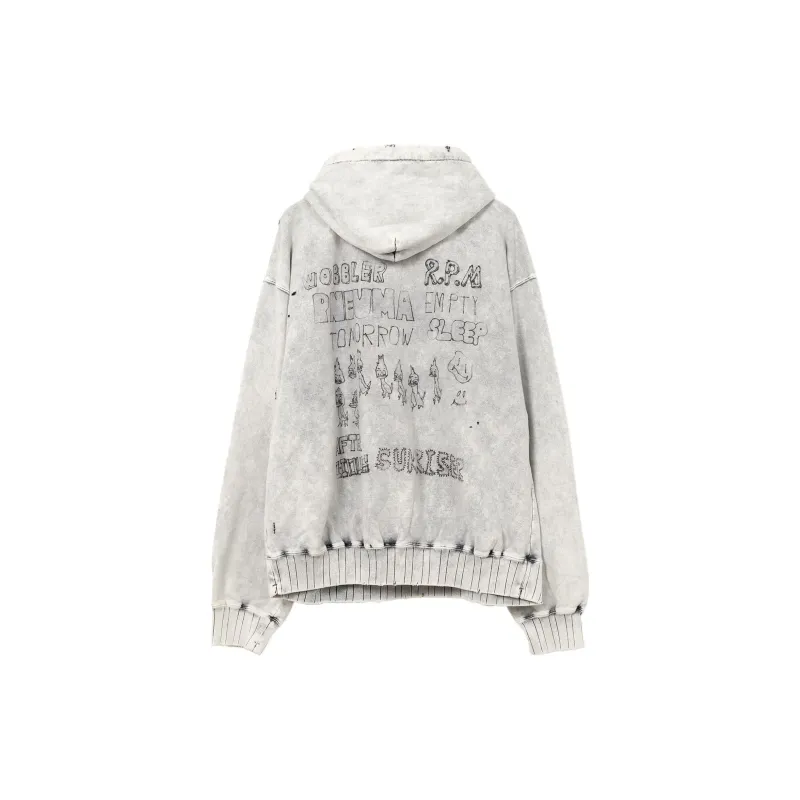Maison Mihara Yasuhiro Graphic Printed Bleached Hoodie-1