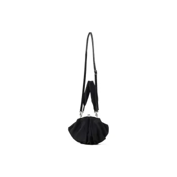 Yohji Yamamoto Wool Handheld Handbag Shoulder Bag Crossbody Bag Women's Black