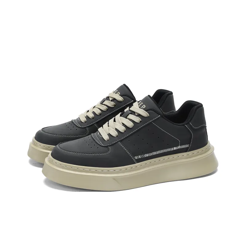 JEEP SPIRIT Lightweight Water Resistant Slip Resistant Wear Resistant Low Top Skateboard Shoes Men's Volcanic Gray-3