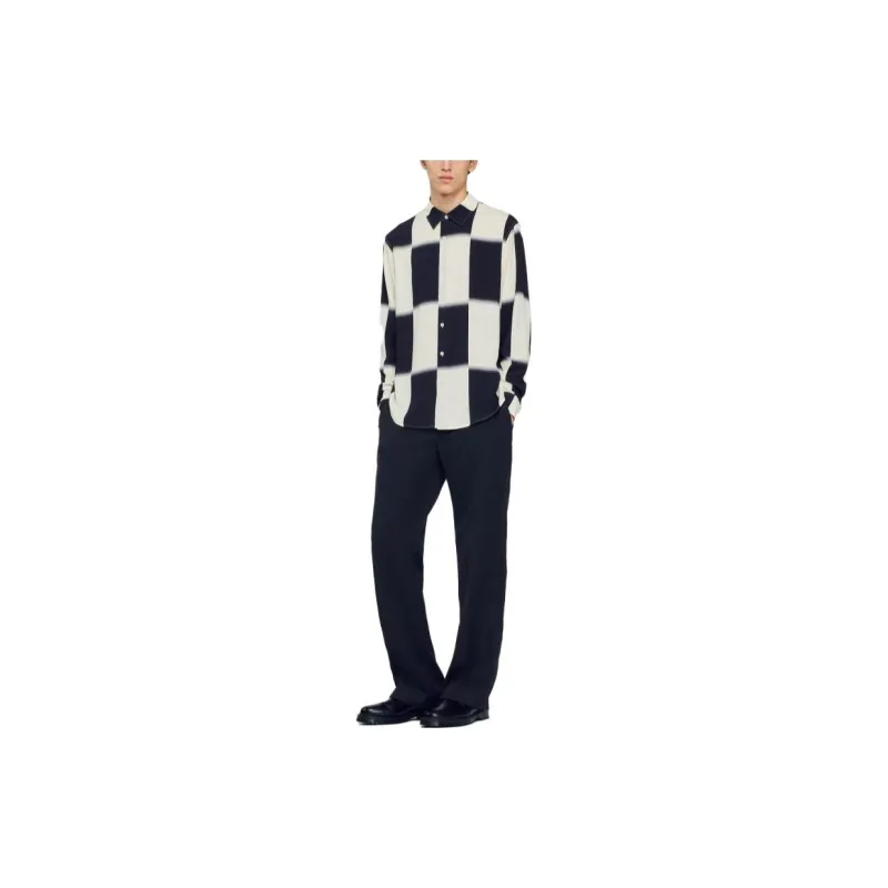 Sandro Shirts Men Black/White-1
