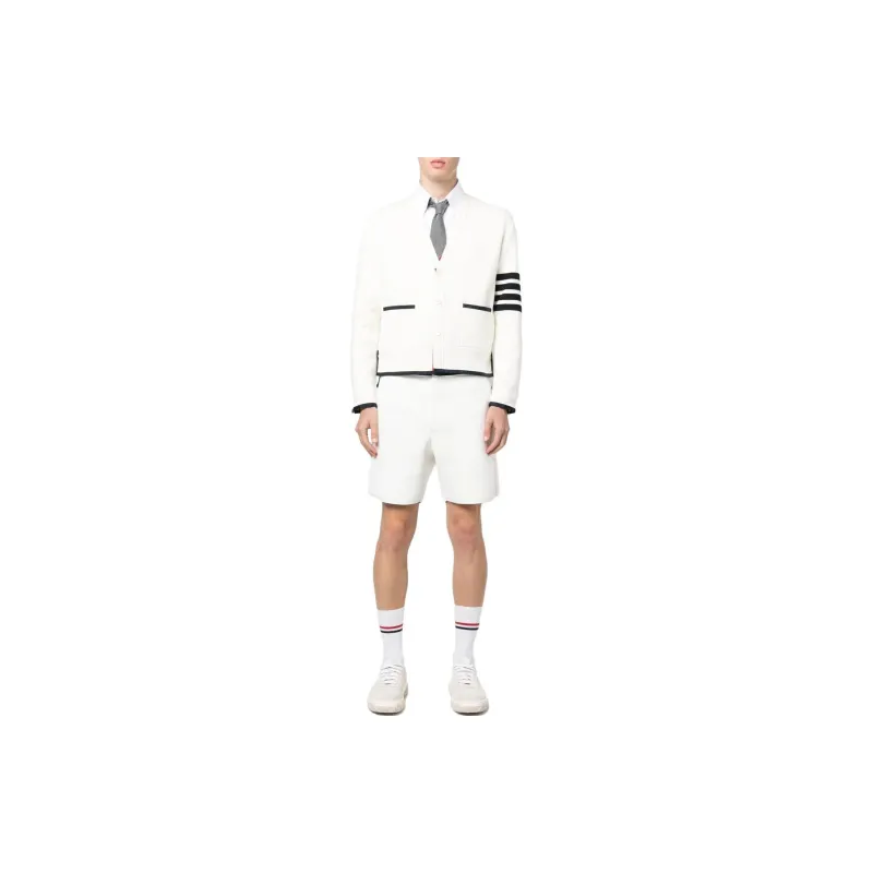 THOM BROWNE 4 Bar Striped Cardigan-1