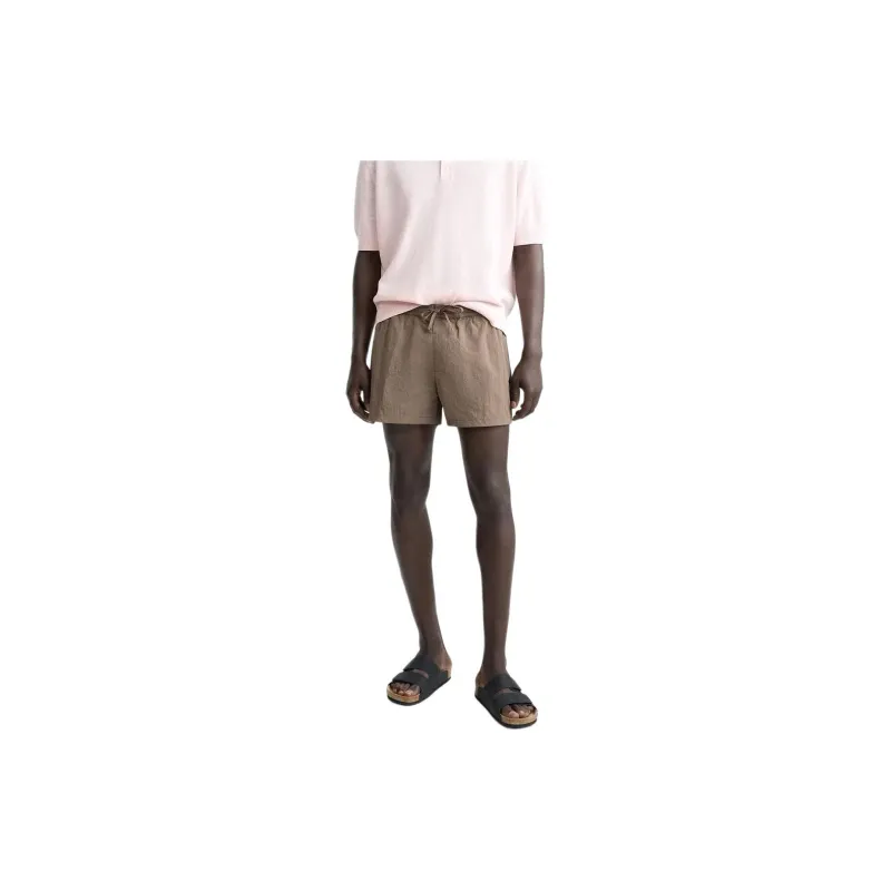 ZARA Beach Shorts Men Brown-2