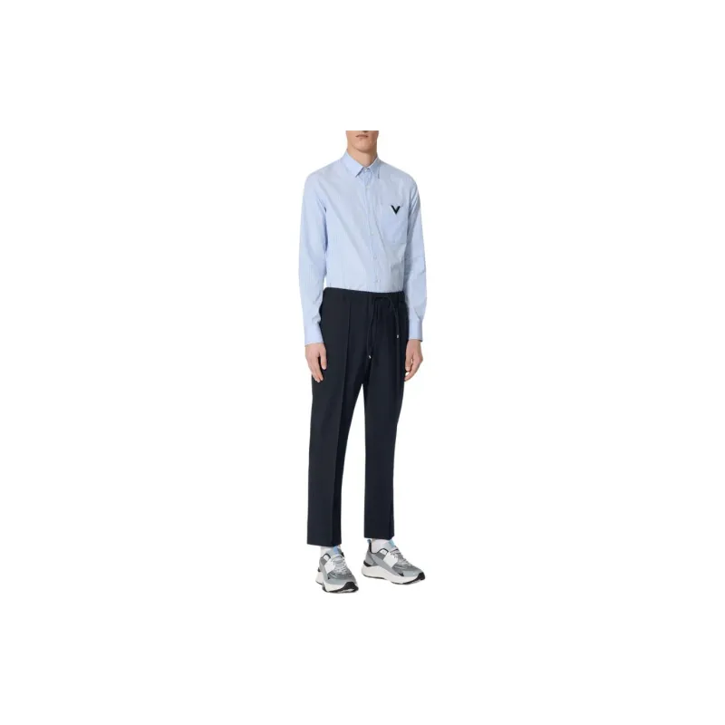 Valentino Logo Plaque Striped Shirt-3