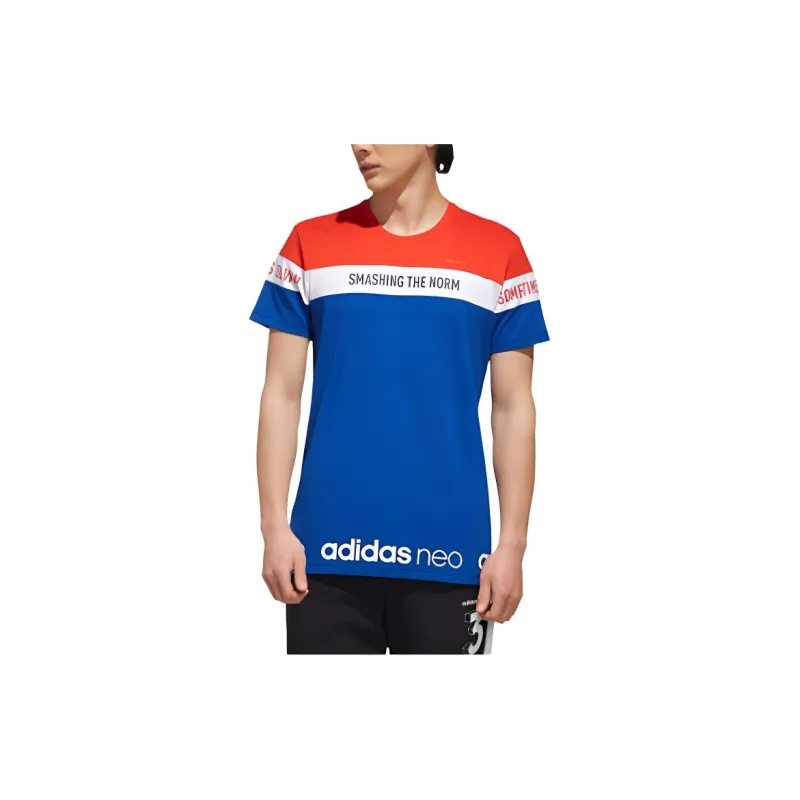 Adidas Neo T Shirt Men's Red Blue Patchwork-1
