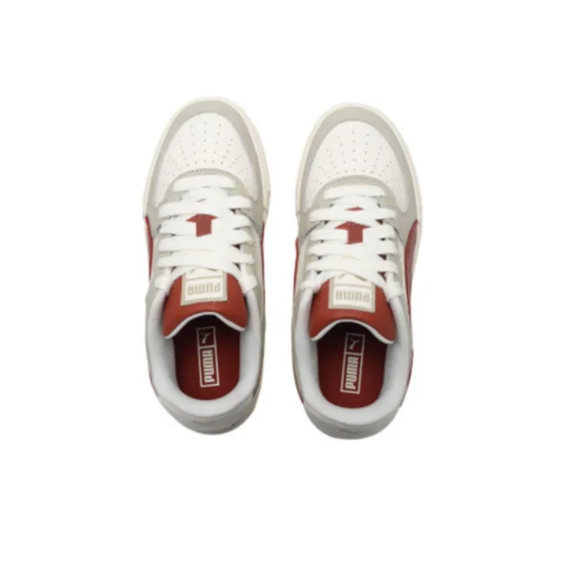 PUMA Ca Pro Anti-Slip Wear-Resistant Low-Top Skateboard Shoes Unisex White Gray Red-3