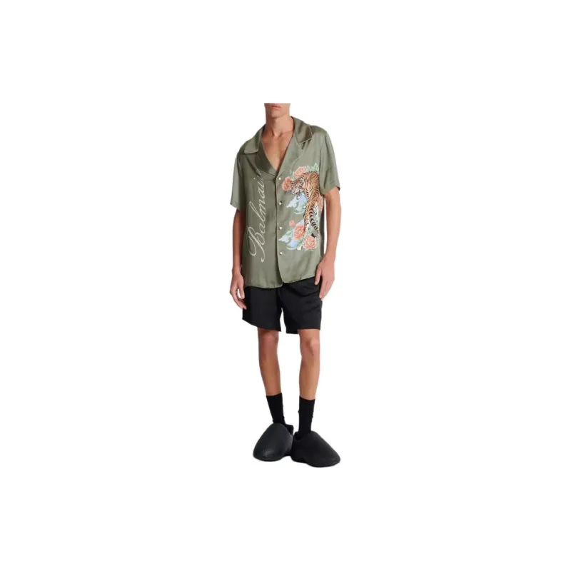 BALMAIN Tiger print Satin Shirt-1
