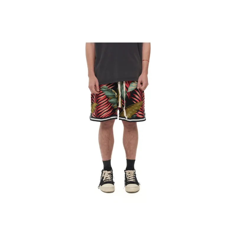 JUNGLE GURL Casual Shorts Unisex Red And Black Color Scheme-2