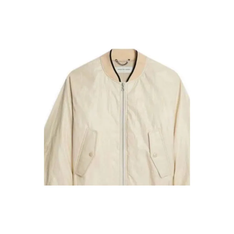 DRIES VAN NOTEN Striped Edge Drop Shoulder Bomber Jacket-6