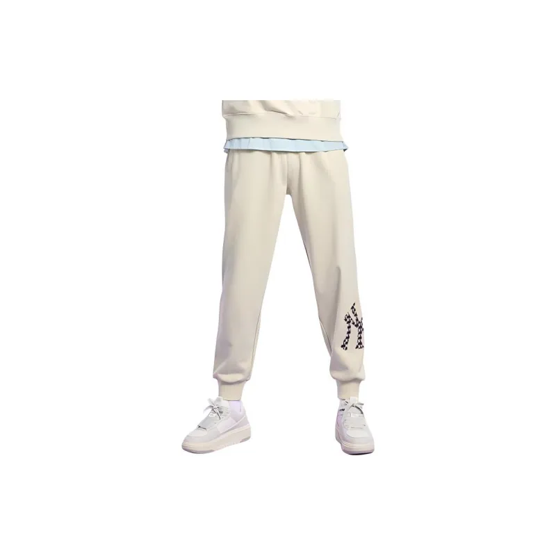 MLB Knitted Sweatpants Unisex Ivory White-4