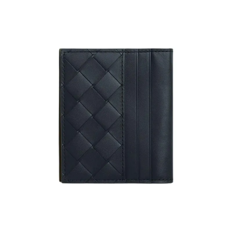 Bottega Veneta Intrecciato Cow Leather Wallet Men's Dark Shadow Gray With Olive Oil-0