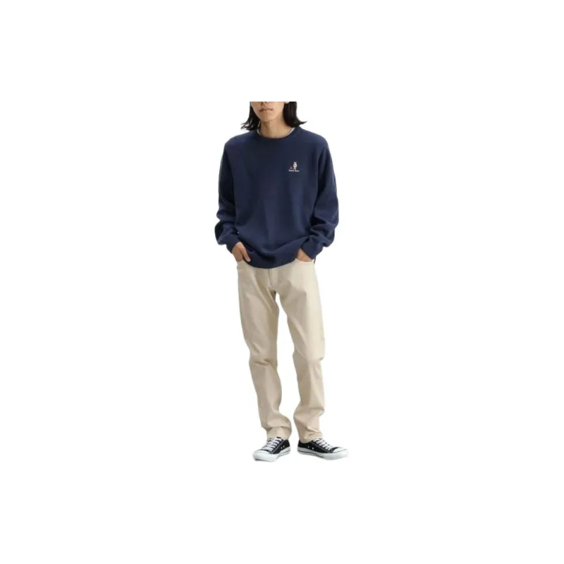 Beams Sweater Men's Marine Blue-5