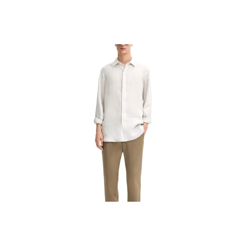 Massimo Dutti Shirts Men Ecru-2