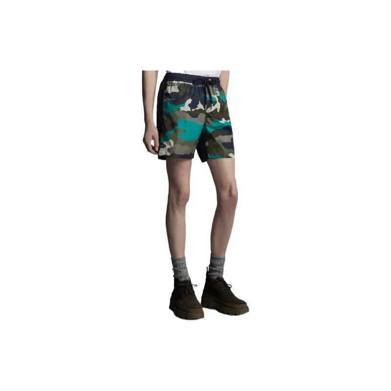 Moncler SS22 Casual Shorts Men Blue Camouflage-3