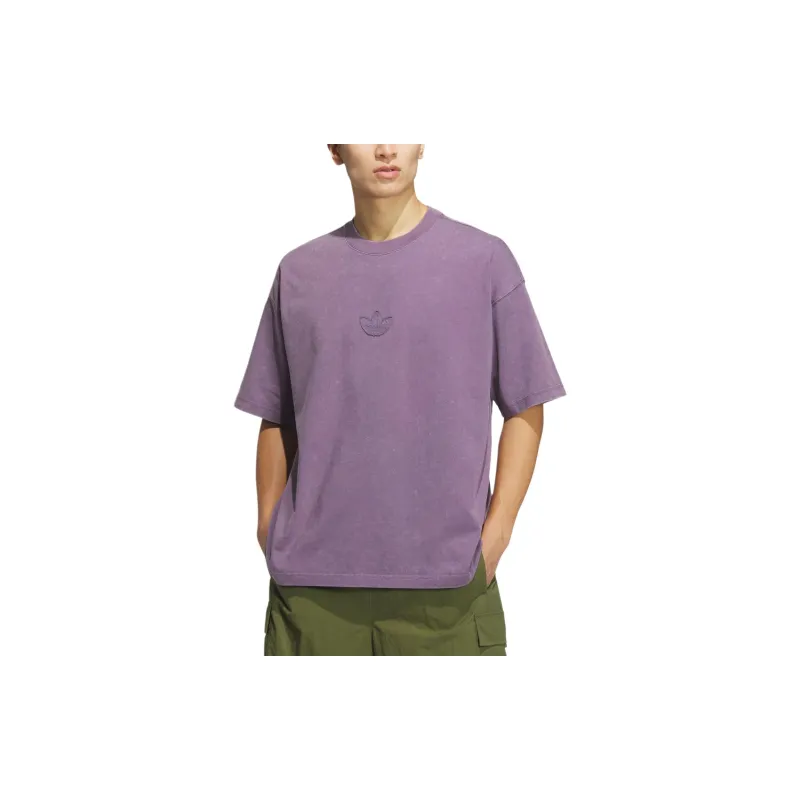 Adidas Originals WASHED SHORT SLEEVE T SHIRT T Shirt Men's Purple-2