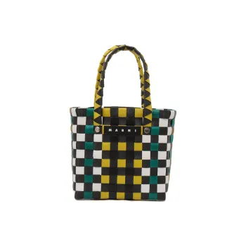 MARNI Market Criss-Cross Logo Patch Shoulder Bag