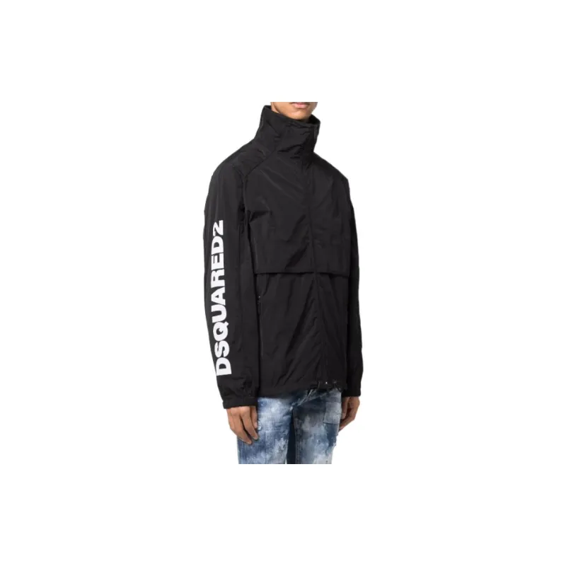 DSQUARED 2 Logo Print Zipped Jacket-3