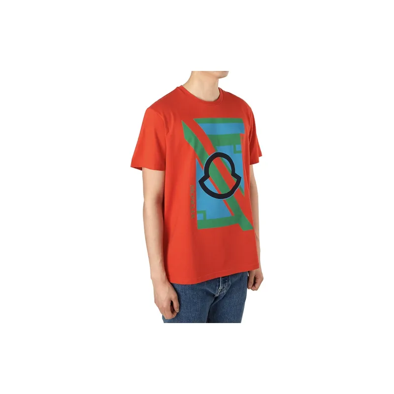 Moncler T-Shirts Men Orange Red-4