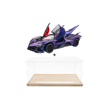 Chi Yu Car Play Solid Wood Base Acrylic Assembly Box, Apollo EVO 1 24 Hobby Model Display Case, Model Accessory