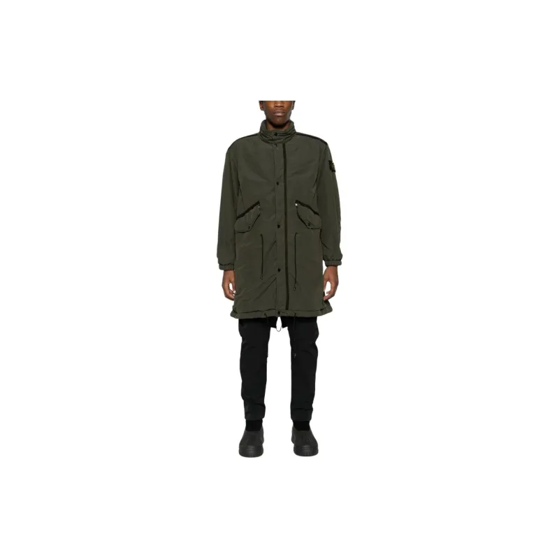 STONE ISLAND David Compass badge Long Raincoat-1