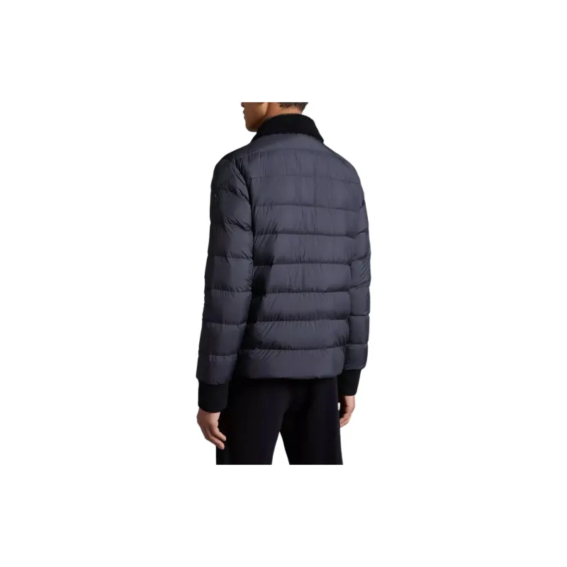 Moncler Jumeaux Leather Down Jacket Down Jacket Men's Black-2