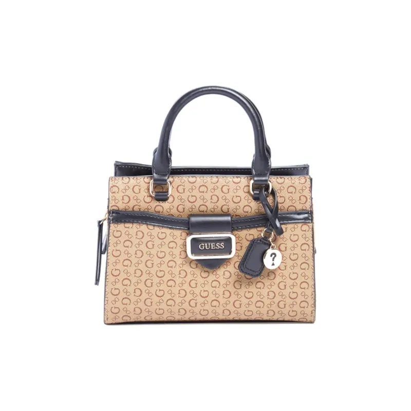 GUESS Artificial Leather Tote Bag Shopping Bag Shoulder Bag Crossbody Bag Handbag Medium Size Women's Coffee-0