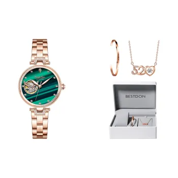 Bestdon Automatic Mechanical Movement Stainless Steel Watchband Watch Women's Watch Green Dial
