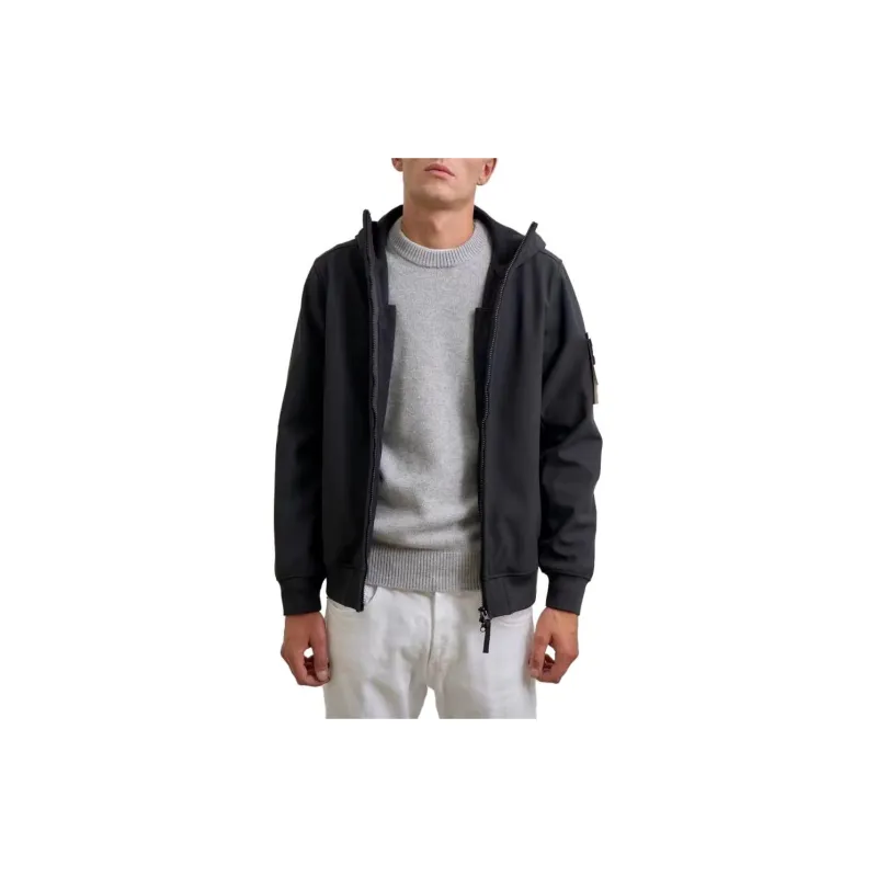 STONE ISLAND Logo Patch Zipped Hooded Jacket-2