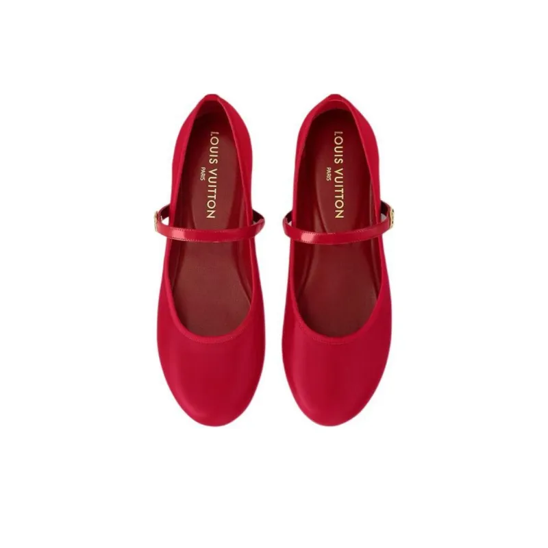 LOUIS VUITTON Romy Flat Casual Single Shoes Women's Red-3