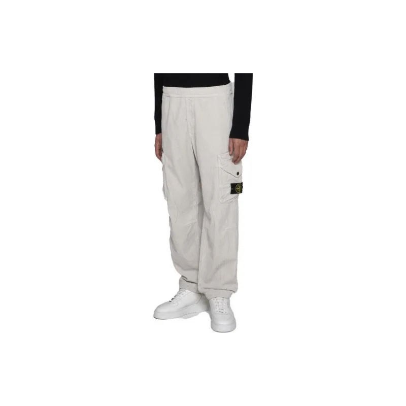 STONE ISLAND Corduroy Cargo Straight Leg Trousers-4